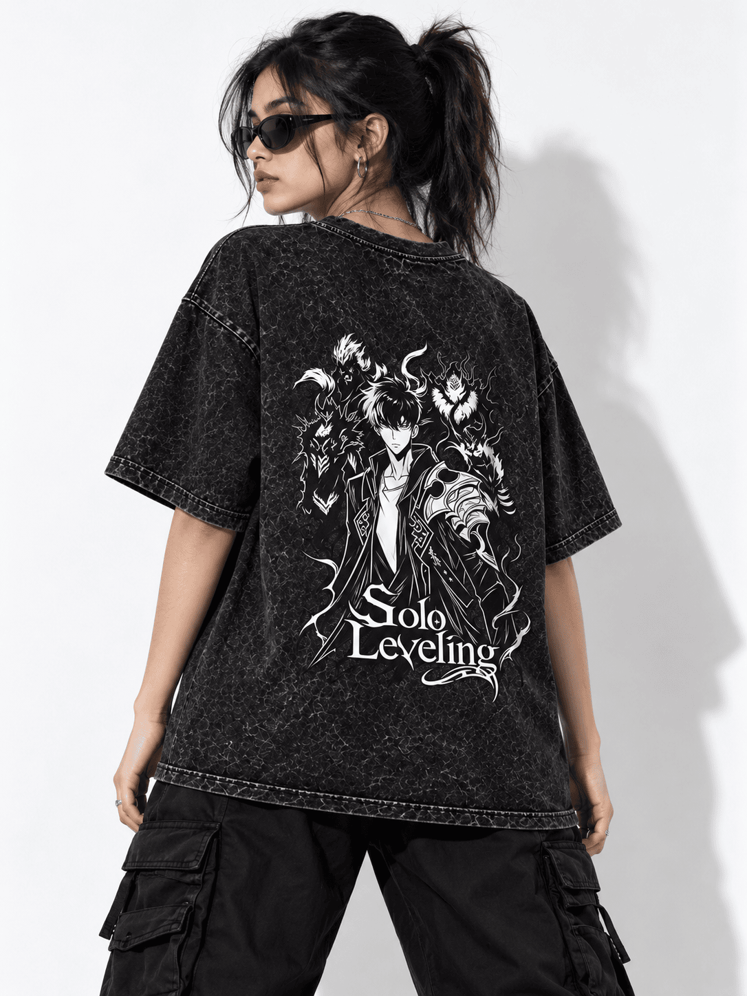 Deez Prints Arise Solo Leveling Acid Wash Tee — ACID WASH