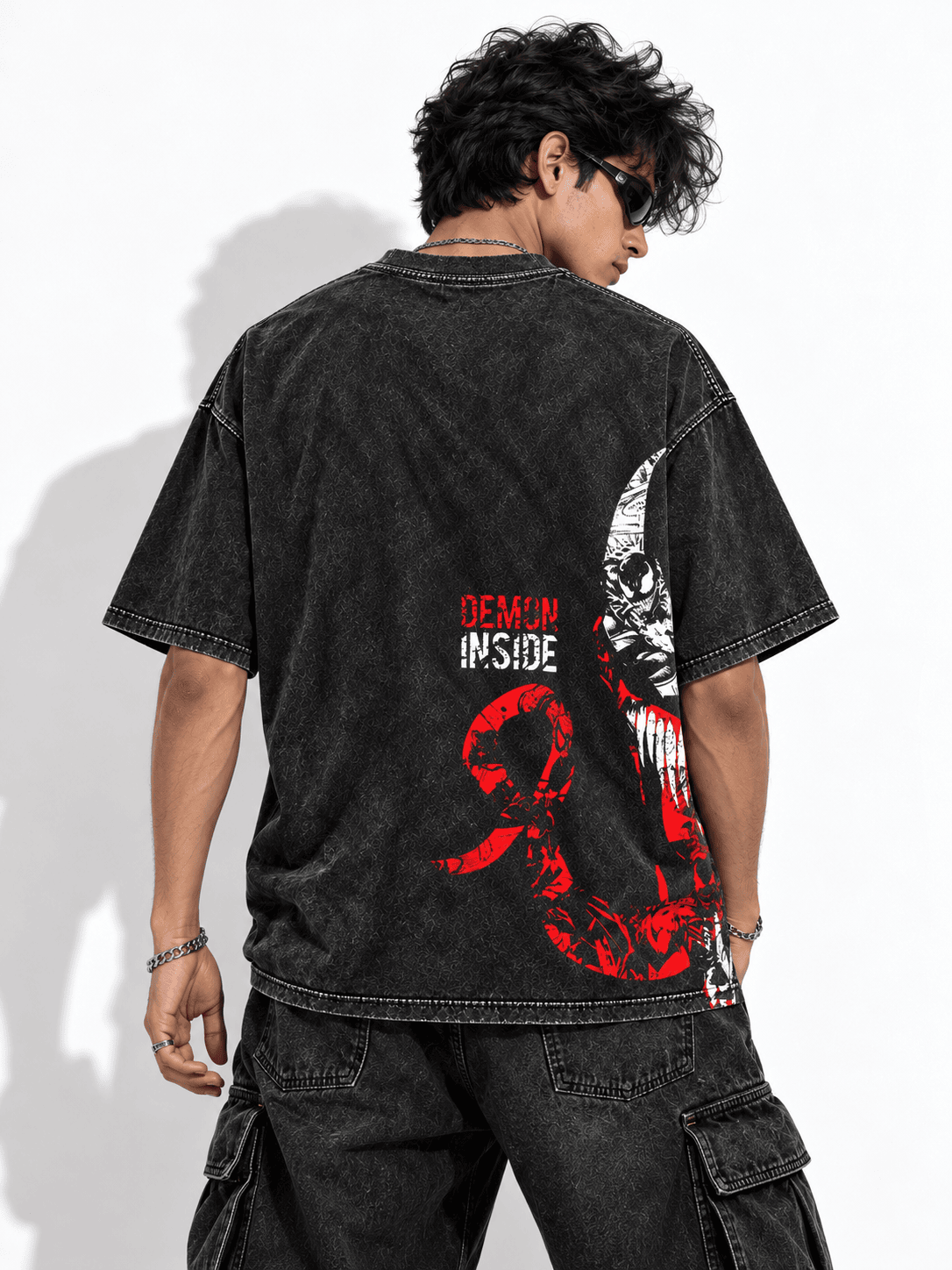 Deez Prints Venom Demon Inside Acid Wash Tee — ACID WASH