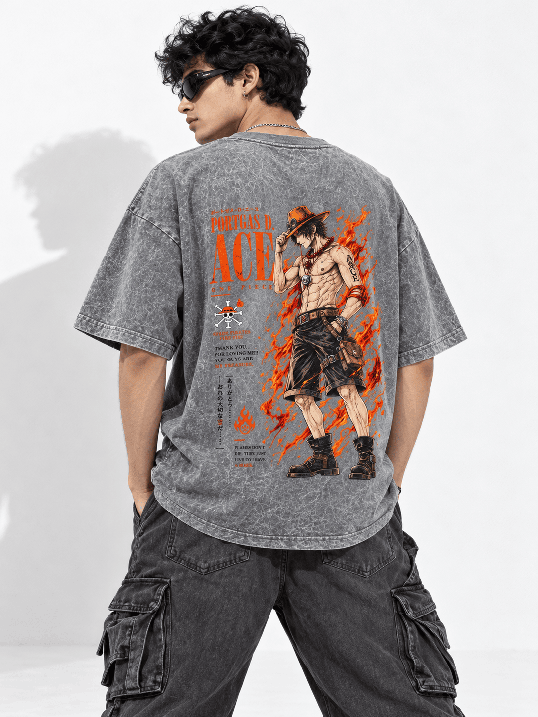 Deez Prints Fire Fist Ace Acid Wash Tee — ACID WASH