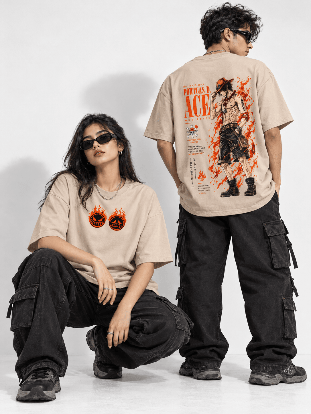 Deez Prints Fire Fist Ace Drop Shoulder Tee — DROP SHOULDER