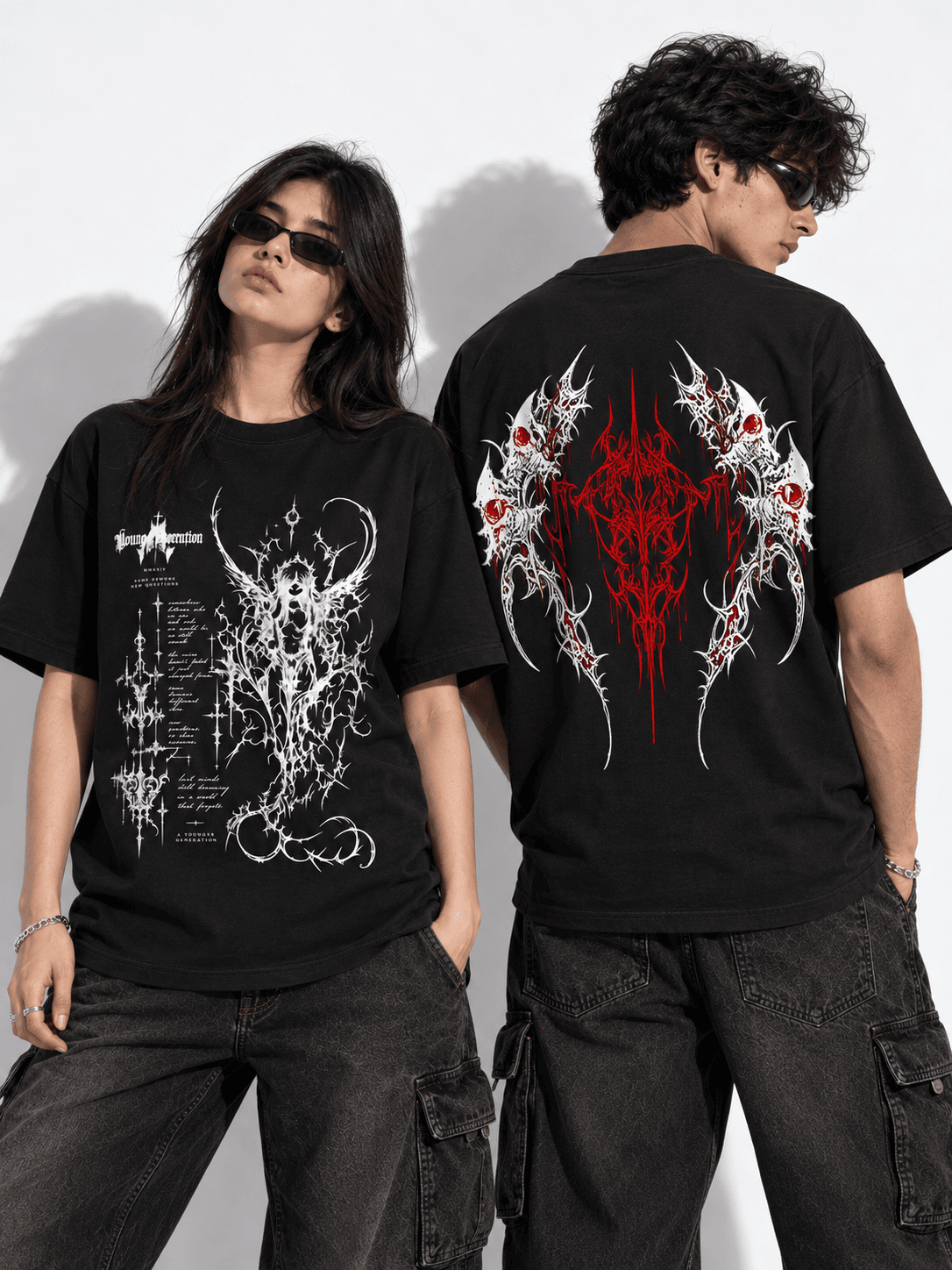 Deez Prints Crimson Thorn Sigil Drop Shoulder Tee — DROP SHOULDER