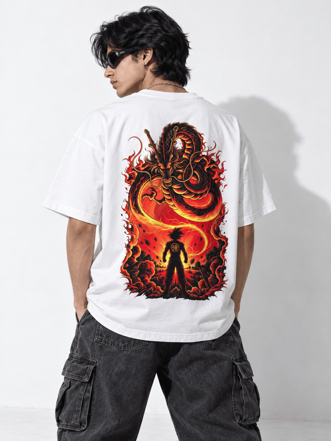 Deez Prints Goku Shenron Drop Shoulder Tee — DROP SHOULDER