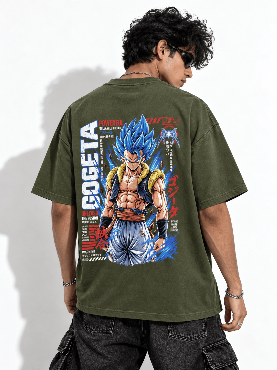 Deez Prints Gogeta Blue Fusion Drop Shoulder Tee — DROP SHOULDER
