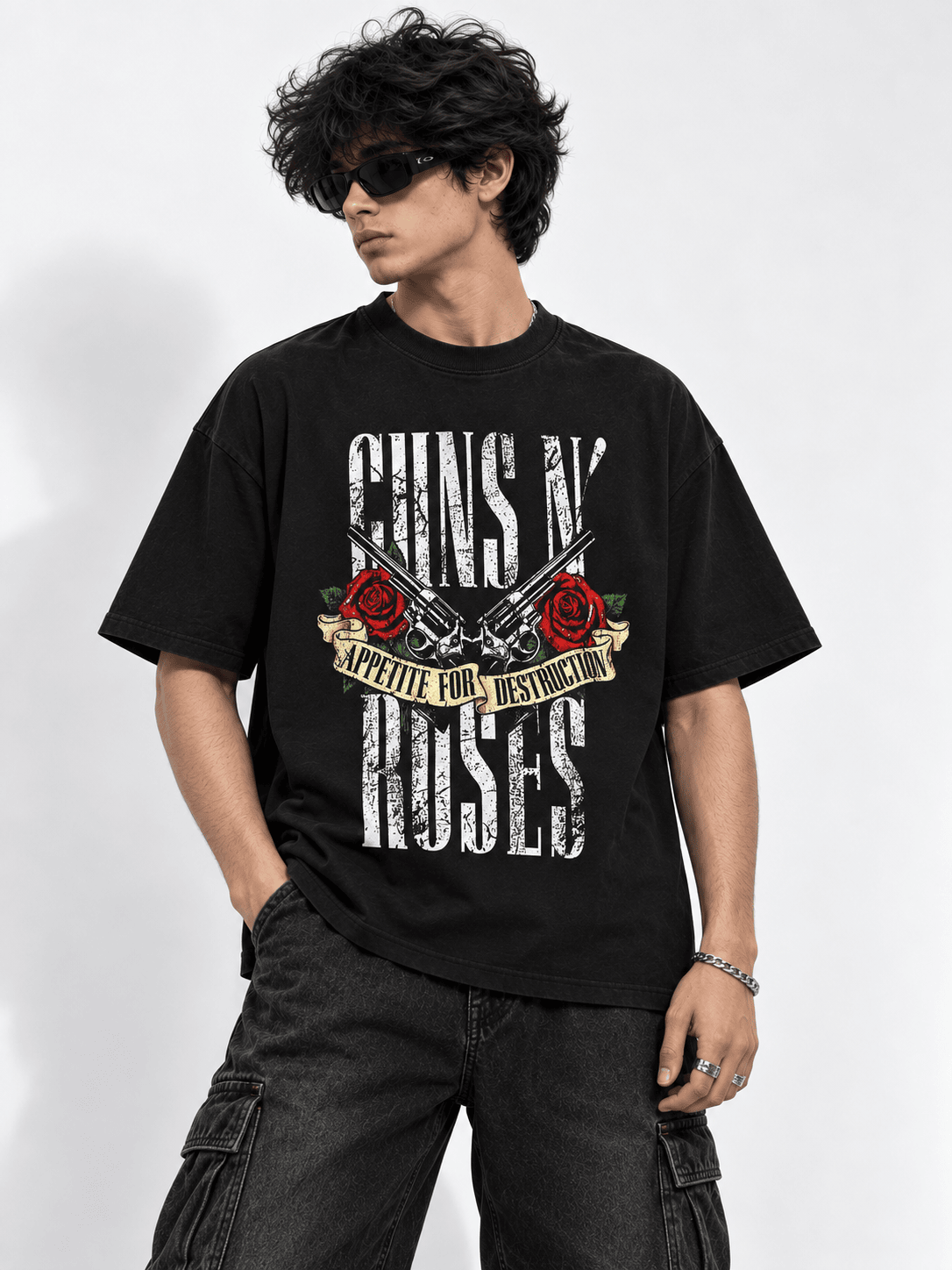 Deez Prints Guns N Roses Drop Shoulder Tee — DROP SHOULDER