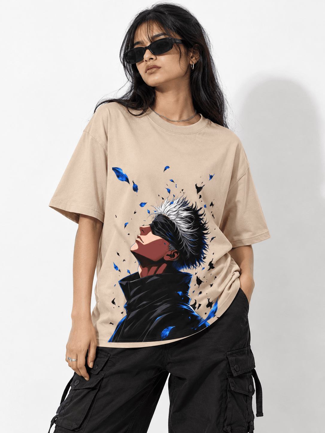 Deez Prints Gojo Satoru Drop Shoulder Tee — DROP SHOULDER