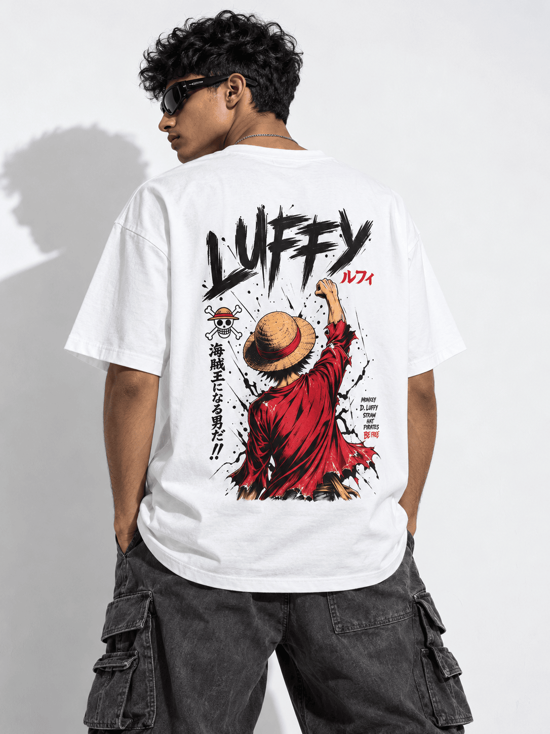 Deez Prints Luffy Straw Hat Drop Shoulder Tee — DROP SHOULDER