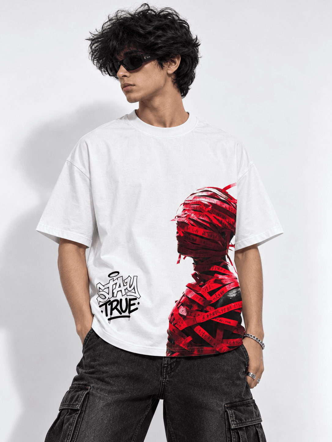 Deez Prints Stay Safe Drop Shoulder Tee — DROP SHOULDER