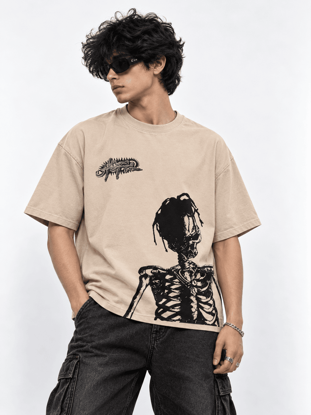 Deez Prints UTOPIA Skeleton Drop Shoulder Tee — DROP SHOULDER