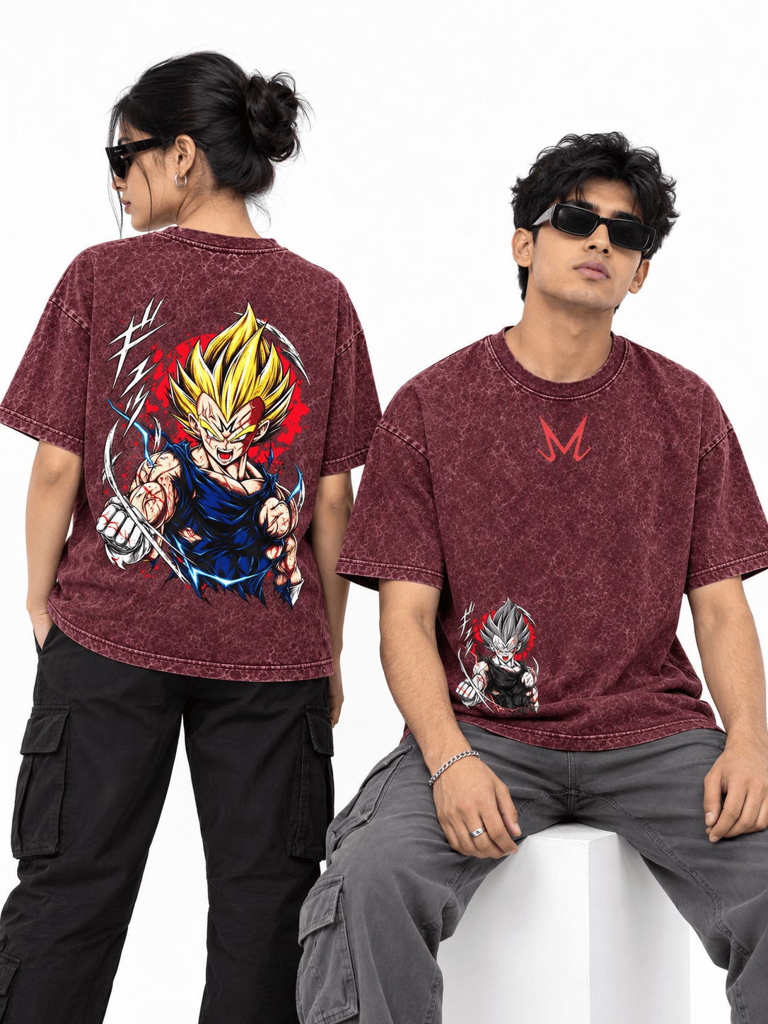 Deez Prints Majin Vegeta 2.0 Acid Wash Tee — ACID WASH