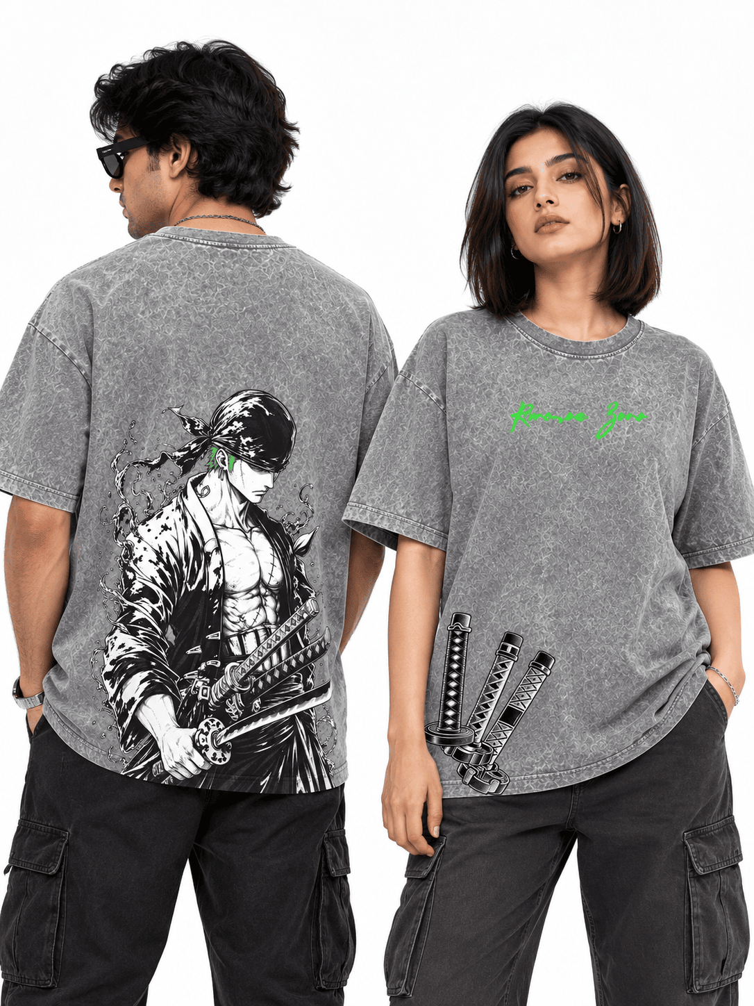 Deez Prints Zoro Ronin Acid Wash Tee — ACID WASH