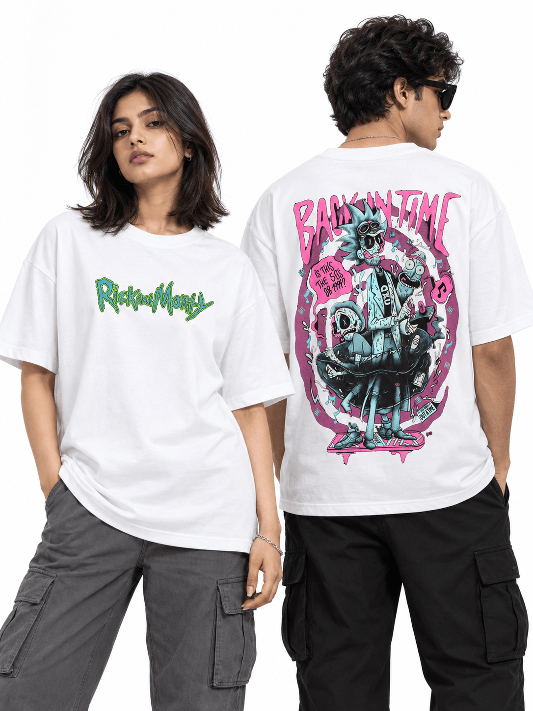 Deez Prints Rick and Morty Drop Shoulder Tee — DROP SHOULDER