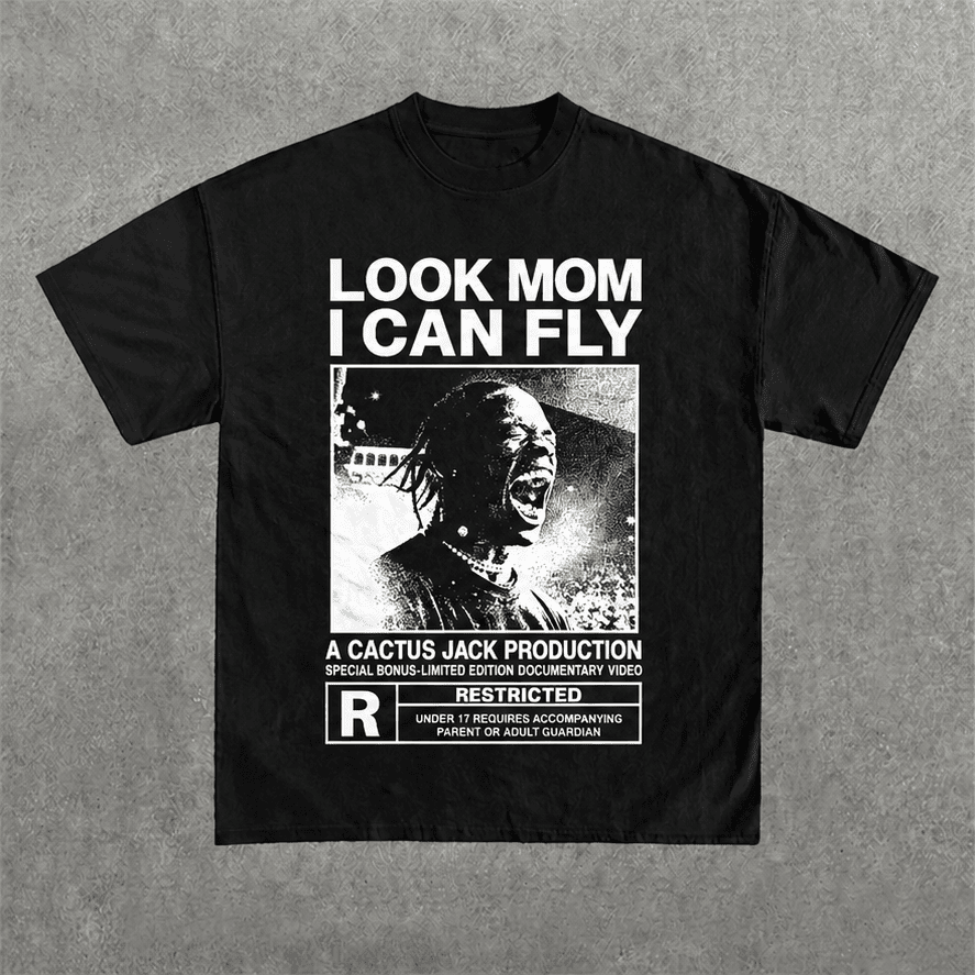 Deez Prints Look Mom I Can Fly Regular Tee detail view — REGULAR