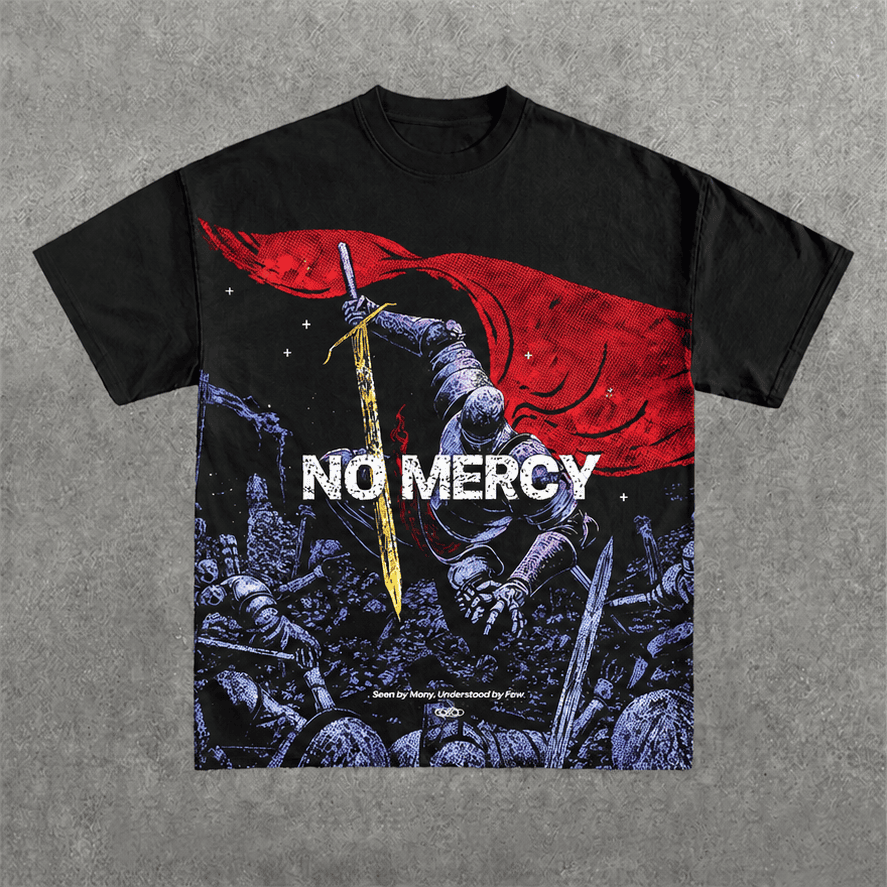 Deez Prints No Mercy Regular Tee detail view — REGULAR