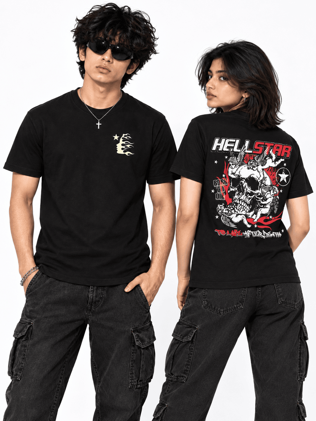 Hellstar Regular Tee on premium cotton regular tee — front view