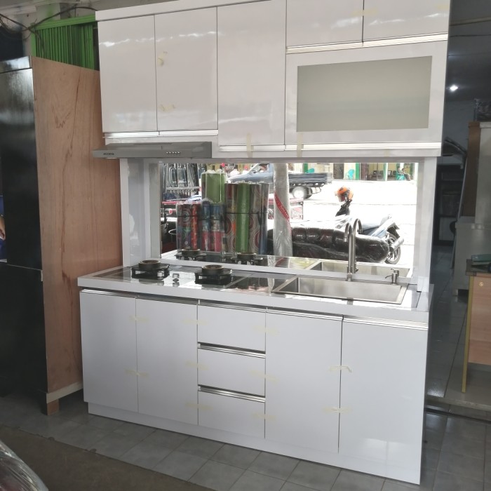 Jual kitchen set wastafel kompor cooker hood rak piring (Kode 010)) di ...