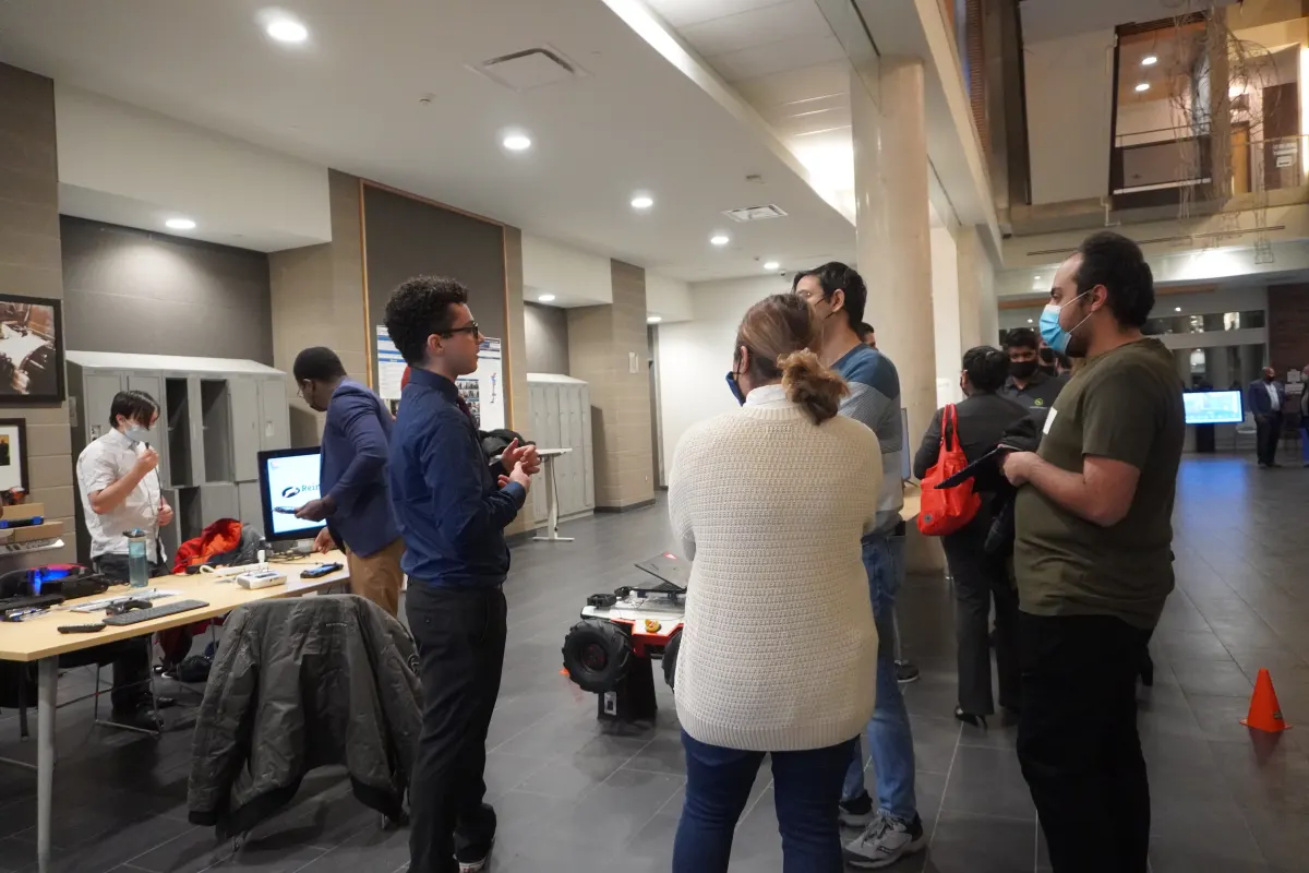 An image of a demonstration of a working early development prototype robot