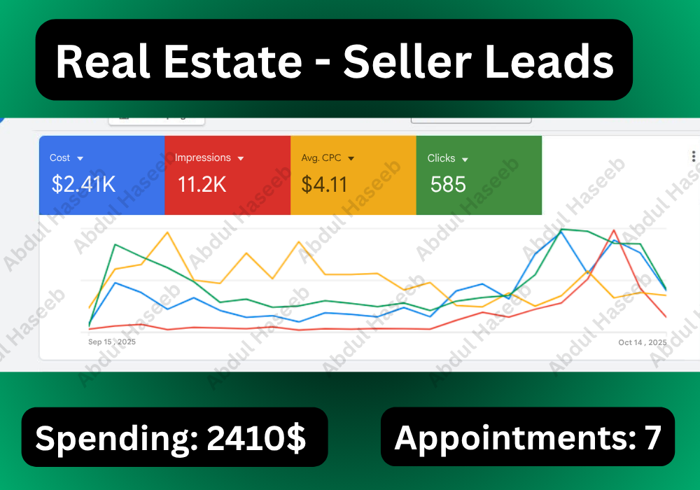 Seller Leads Turnaround — $2,410 Spend, 7 Appointments Booked