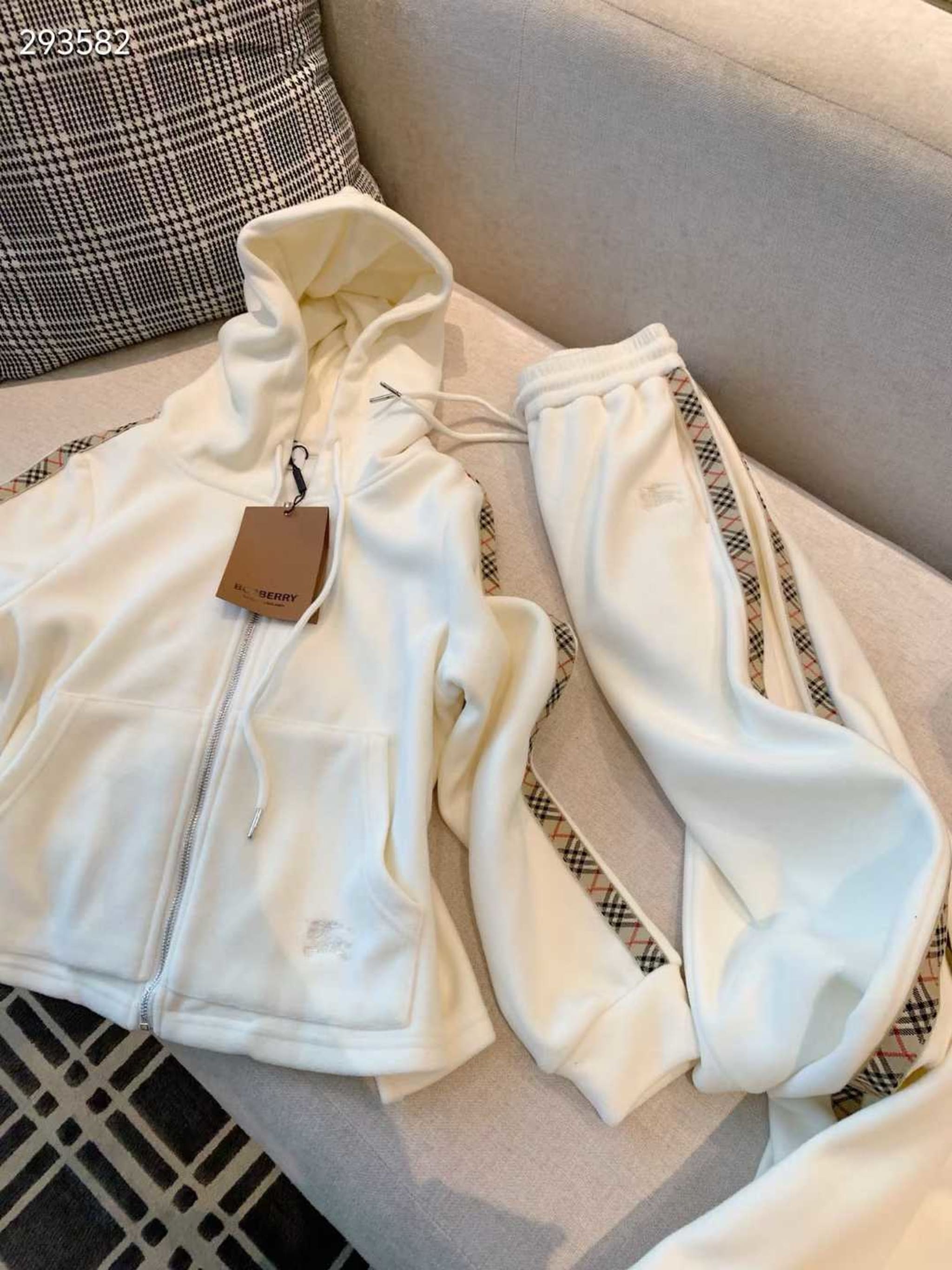 Burberry Vintage Check Side-Stripe Zip Tracksuit Set