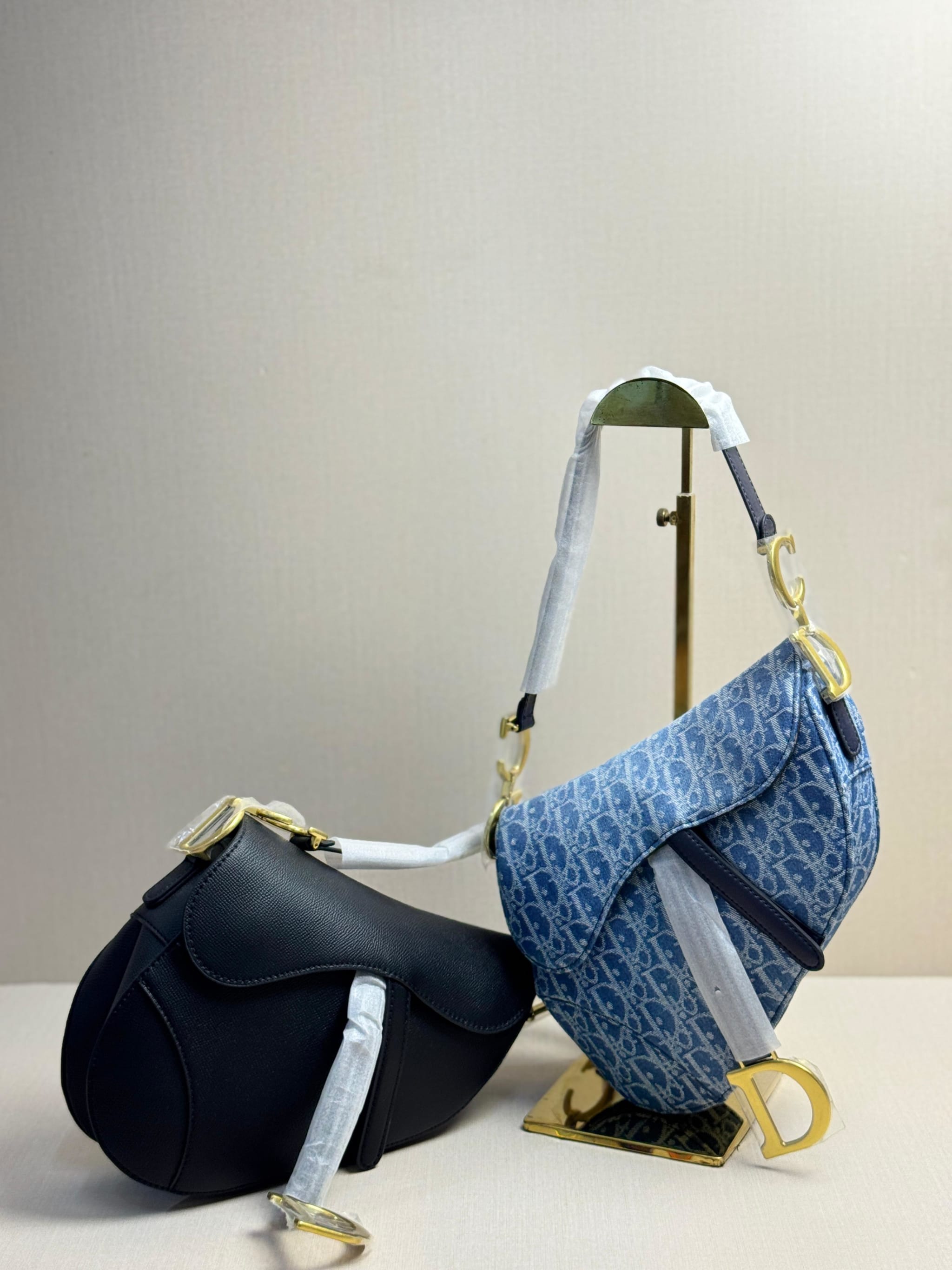 Christian Dior Oblique Canvas and Leather Saddle Bags