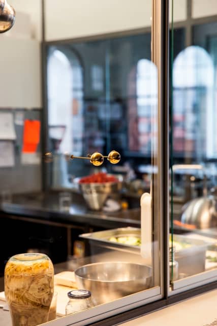 At Studio Olafur Eliasson, The gaze of Versailles, 2016 (2016) peering out of the studio kitchen - Photo: Runa Maya Mørk Huber / Studio Olafur Eliasson