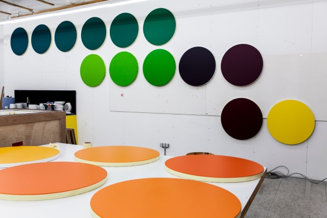 At Studio Olafur Eliasson, working on Colour experiment no.78 (2015)