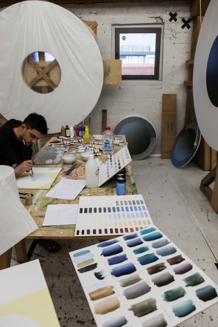 At Studio Olafur Eliasson, working on new colour experiments - Photo: Runa Maya Mørk Huber / Studio Olafur Eliasson