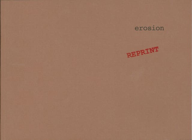 Erosion: A Project for the 2nd Johannesburg Biennale 1997 (Reprint)