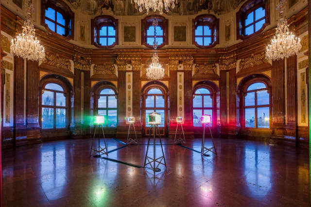 Five orientation lights, 1999 - The Winter Palace of Prince Eugene of Savoy, Vienna, 2015 - Photo: Andrers Sune Berg