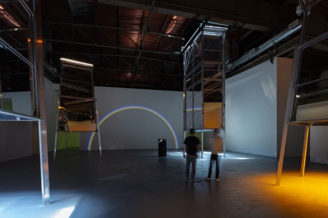 Installation view of 'Olafur Eliasson: Open' at The Geffen Contemporary at MOCA, Los Angeles, 2024  - The Geffen Contemporary at MOCA, Los Angeles, California - Photo: Zak Kelley
