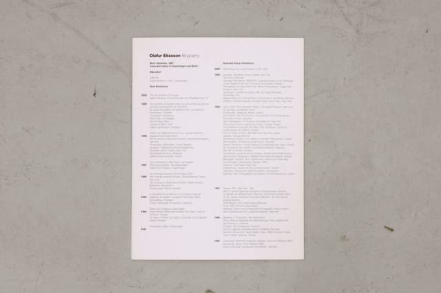 Invitation for Olafur Eliasson: The Curious Garden, 2000, Irish Museum of Modern Art, Dublin, 2000