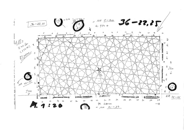 Sketch for Fivefold symmetry walls, 1998 by Einar Thorsteinn