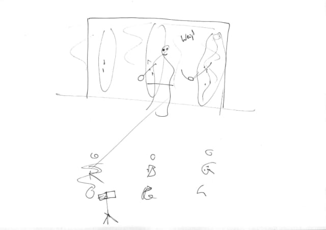 Sketch for Slow-motion shadow in colour, 2009