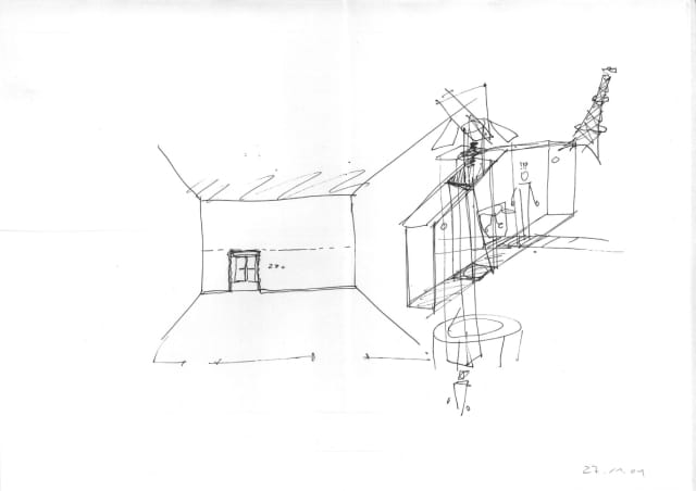 Sketch for the exhibition Chaque matin je me sens différent, chaque soir je me sens le même, 2002, 2002