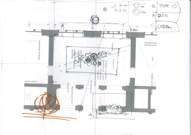 Sketch for the exhibition Olafur Eliasson: Innen Stadt Außen, 2010, Martin-Gropius-Bau, Berlin, 2010