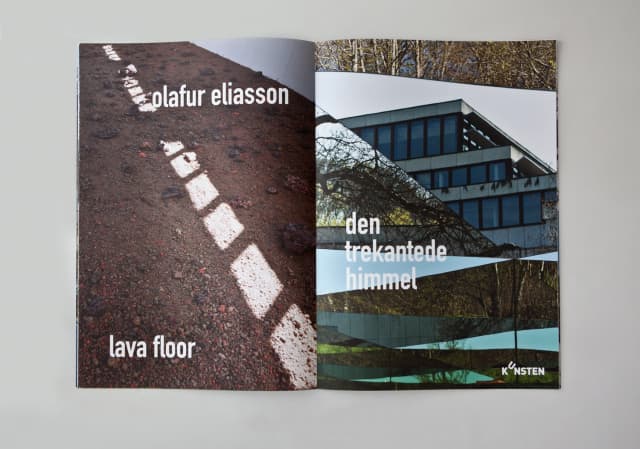 Spread from Olafur Eliasson: Den trekantede himmel & Lava floor, edited by Gitte Ørskou, Stinna Toft Hald, Aalborg, Denmark 2013