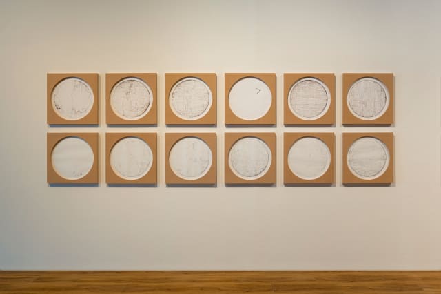 The seismographic testimony of distance (Auckland–Taipei, no. 1-6) & The seismographic testimony of distance (Taipei–Jakarta, no. 1-6), 2025 - Museum MACAN, Jakarta - Photo: Liandro Siringoringo. Courtesy of Museum MACAN