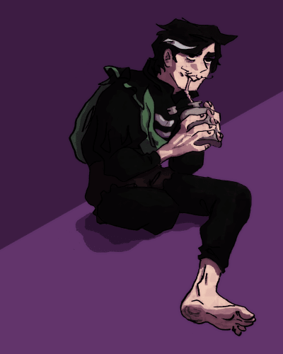 Remusi nga "Sanders Sides" duke pirë nga një faqore me pipë