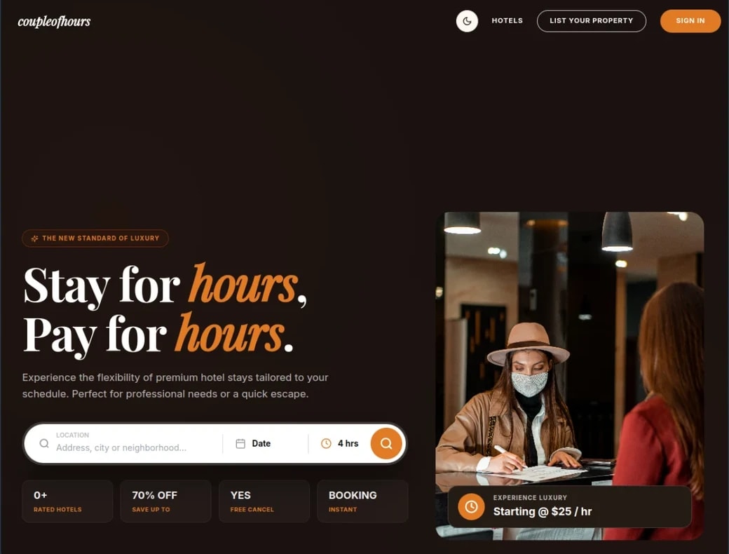 Couple of Hours — Complete hotel management system