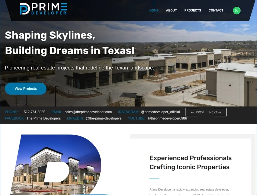 The Prime Developers — RAG property assistant + full redesign