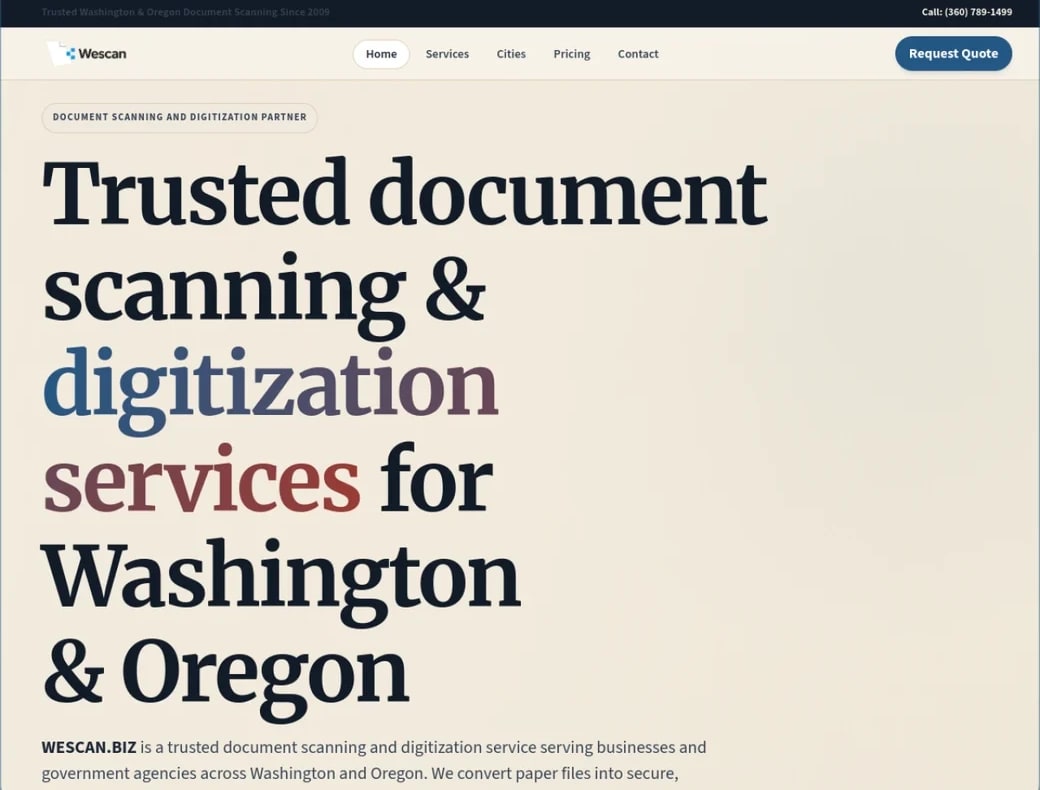 WeScan — Redesign + lead capture + demand gen