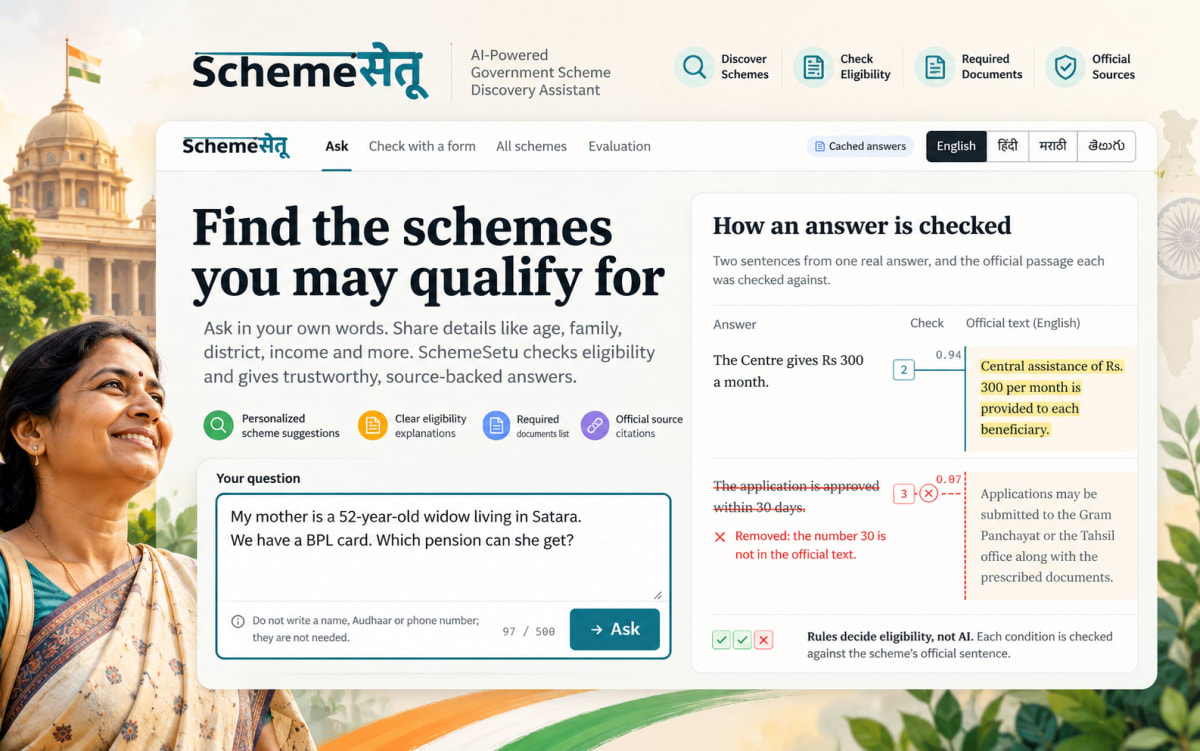 SchemeSetu AI – Government Scheme Discovery & Eligibility Assistant thumbnail