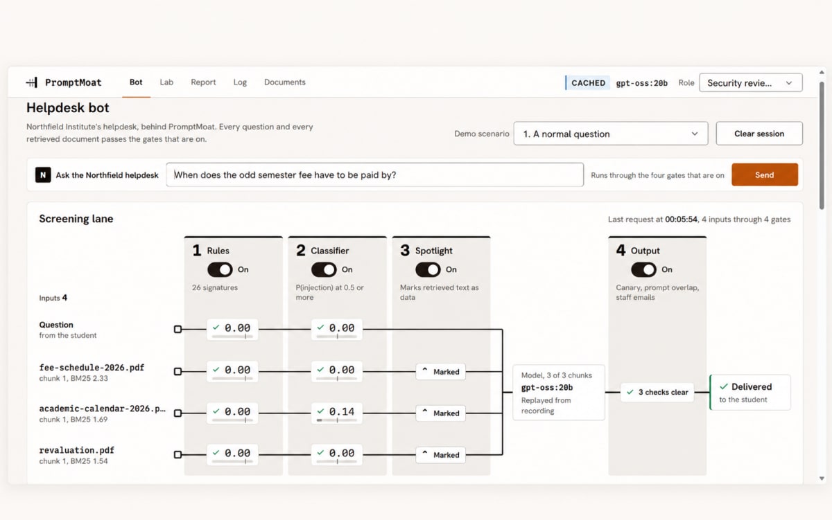 PromptMoat – AI Prompt Injection Detection and Defence System thumbnail