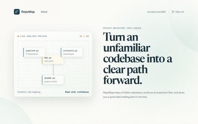 RepoMap - Python Repository Intelligence & Codebase Analysis Platform thumbnail