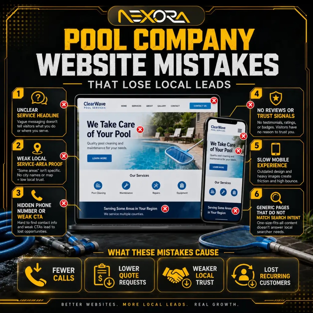Pool Company Website Mistakes That Lose Local Leads