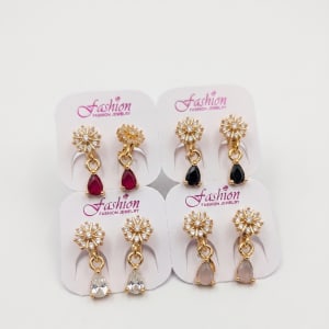 crystal flower drop earing