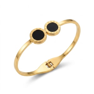 Roman numerical dual circle bangle/bvlgari open cuff