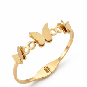 Triple golden butterfly bracelet