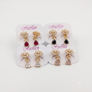 crystal flower drop earing