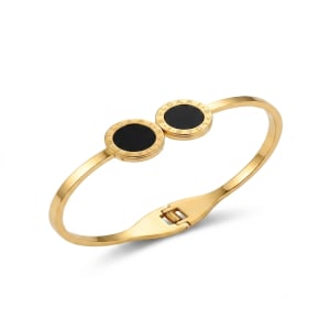 Roman numerical dual circle bangle/bvlgari open cuff