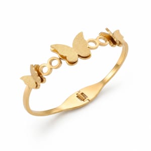 Triple golden butterfly bracelet